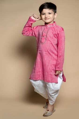 NFC CREATION High-Quality Stripe Mirror Kurta and Patiyala set for boys