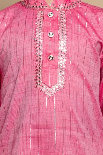 NFC CREATION High-Quality Stripe Mirror Kurta and Patiyala set for boys