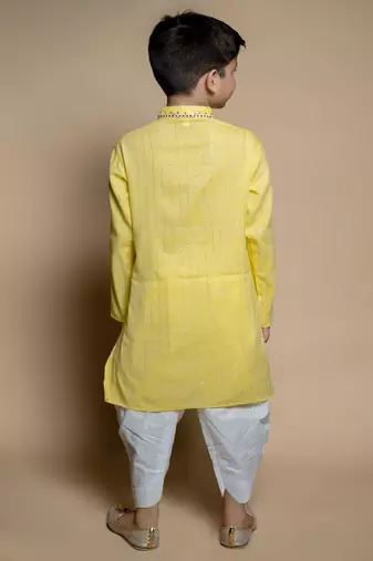 NFC CREATION High-Quality Stripe Mirror Kurta and Patiyala set for boys