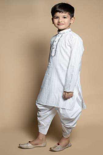 NFC CREATION High-Quality Stripe Mirror Kurta and Patiyala set for boys
