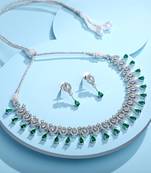 Stunning Eye-Catchy Silver Toned CZ-Studded Jewellery Set