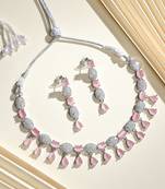 Stunning Eye-Catchy Silver Toned CZ-Studded Jewellery Set