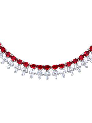 Stunning Eye-Catchy Silver Toned CZ-Studded Jewellery Set 4
