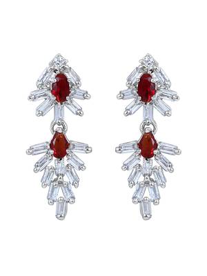 Stunning Eye-Catchy Silver Toned CZ-Studded Jewellery Set 5