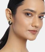 Estele Gold Plated Inter Connected Circle Designer Stud Earrings for Girls and Women