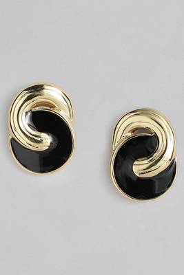 Estele Gold Plated Inter Connected Circle Designer Stud Earrings for Girls and Women 2