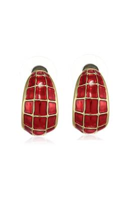 Estele Gold Plated Mesmerizing Stud Earrings with Red Enamel for Girls and Women 1