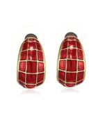 Estele Gold Plated Mesmerizing Stud Earrings with Red Enamel for Girls and Women