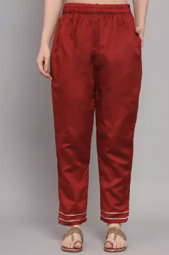   women kurta and trousers pant set silk blend