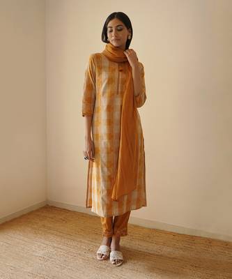 Ginger straight kurta set 1