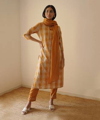 Ginger straight kurta set 2