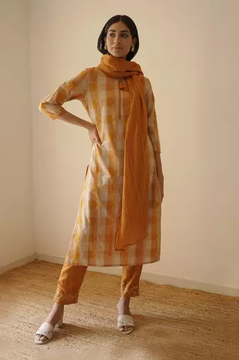 Ginger straight kurta set