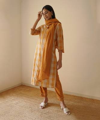 Ginger straight kurta set 3