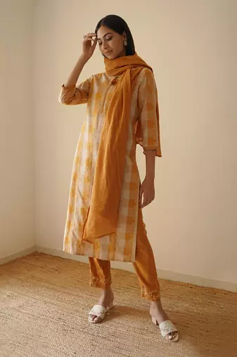 Ginger straight kurta set