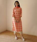 Peach straight kurta set