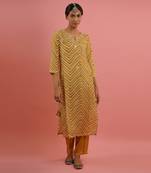 Mahruk yellow printed kurta set
