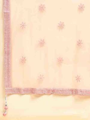 JUSTFASHION NET Anarkali Gown  Round Neck PEACH 5