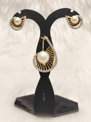 Mannat raj pearls & jewellers natural fresh water pearls hyderabadi pearls exclusive designer pendant set 1