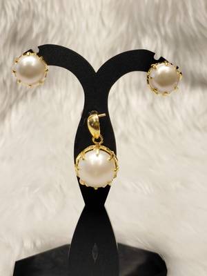 Mannat raj pearls & jewellers natural fresh water pearls hyderabadi pearls unique designer pendant set 2