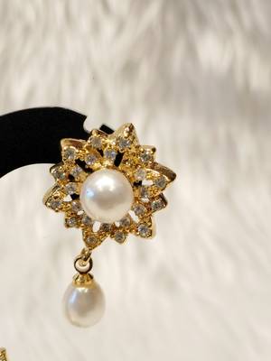 Mannat raj pearls & jewellers natural fresh water pearls hyderabadi pearls charming and designer pendant set 4
