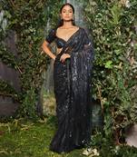 Black tiki saree set