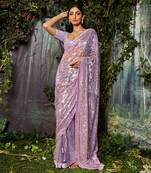 Lilac tiki saree set