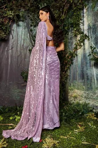 Lilac tiki saree set