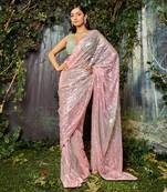 Pink tiki saree set