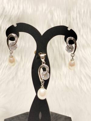 Mannat raj pearls & jewellers natural fresh water pearls hyderabadi pearls daily wear designer pendant set 2