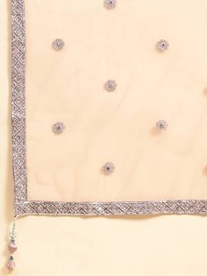 JUSTFASHION NET Anarkali Gown  V Neck BROWN 5