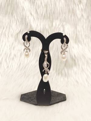 Mannat raj pearls & jewellers natural fresh water pearls hyderabadi pearls daily wear designer pendant set 1
