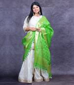 Ivory and green banarasi sharara set