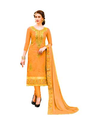 Orange embroidered chanderi salwar 1