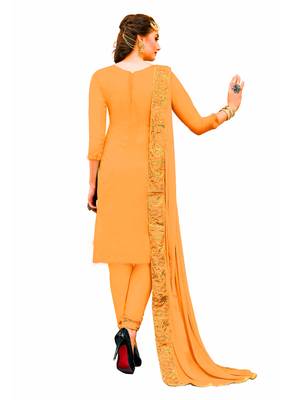 Orange embroidered chanderi salwar 2