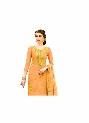Orange embroidered chanderi salwar 3