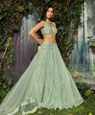 Green Lehenga Set 1