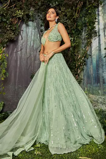Green Lehenga Set