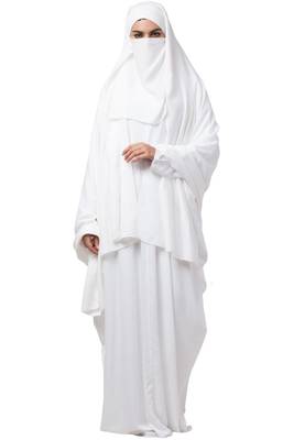 White kaftan and Irani Chadar Combo In Rayon Cotton Fabric 1