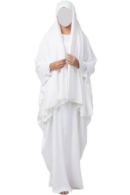 White kaftan and Irani Chadar Combo In Rayon Cotton Fabric 3