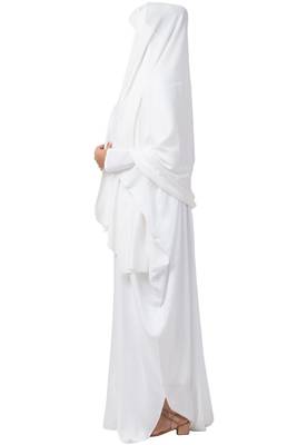 White kaftan and Irani Chadar Combo In Rayon Cotton Fabric 5