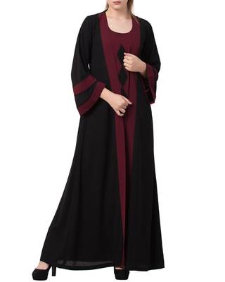 Mushkiya-Modest Dress With Attached Shrug and a Matching Belt-Not An Abaya 1