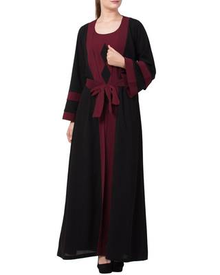 Mushkiya-Modest Dress With Attached Shrug and a Matching Belt-Not An Abaya 5