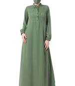 Mushkiya-Abaya With Pin Tucks and Front Pockets