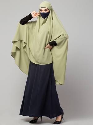 Two Pieces Jilbab Set With Adjustable Mouth Piece. 4