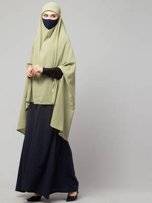 Two Pieces Jilbab Set With Adjustable Mouth Piece. 5