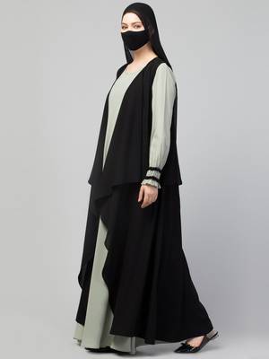Three Pieces Set- Abaya With Shrug & Hijab 4