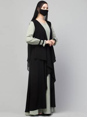 Three Pieces Set- Abaya With Shrug & Hijab 5