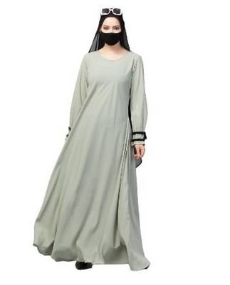 Two Pieces Set- Umbrella Flare Abaya With Hijab 1