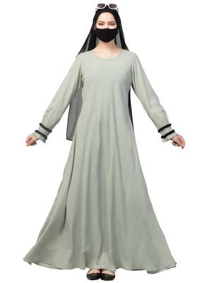 Two Pieces Set- Umbrella Flare Abaya With Hijab 2