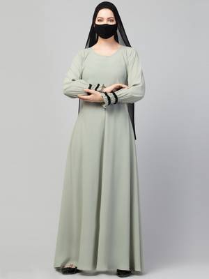 Two Pieces Set- Umbrella Flare Abaya With Hijab 3